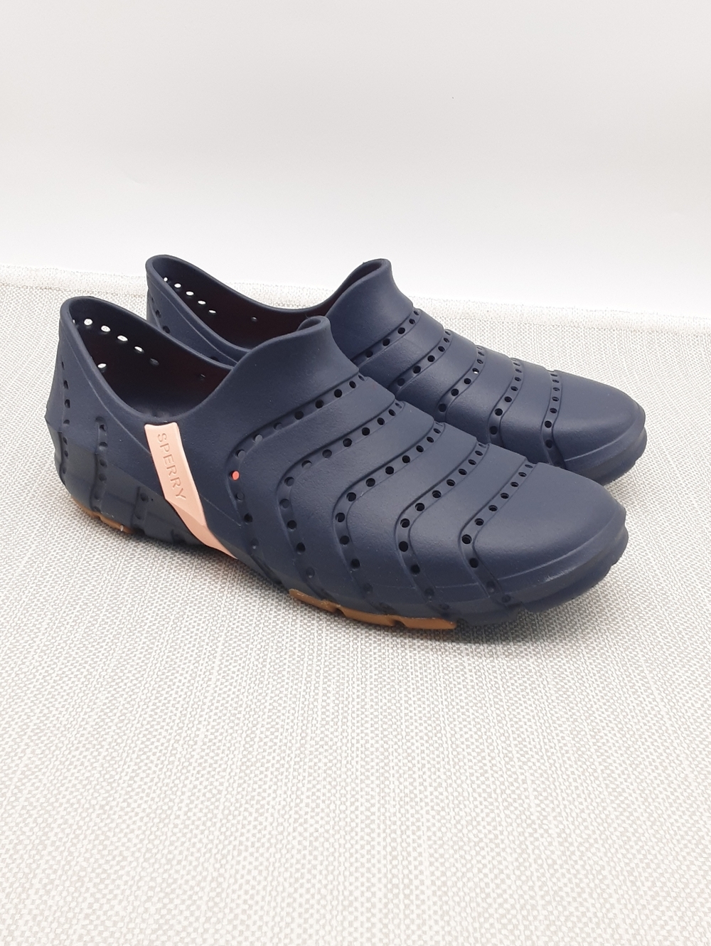 Sperry Water Strider Size 9 Shoes Slip On Blue Rubber Perforated Rain Beach